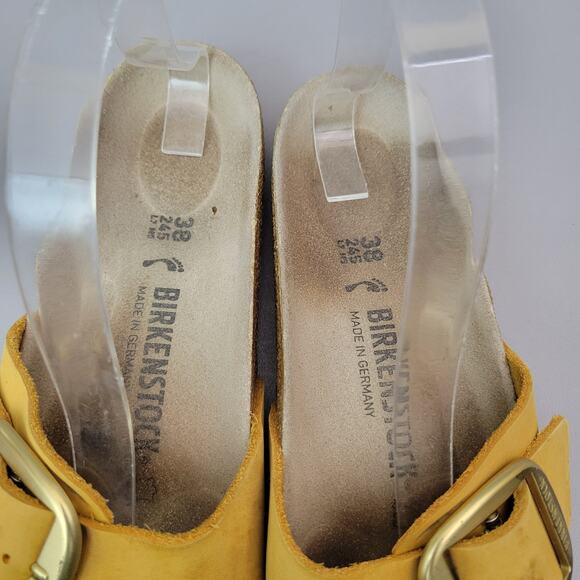 Birkenstock Madrid Big Buckle Sandals Sz 38 Narrow Yellow Nubuck Women’s 7 US - Picture 9 of 13